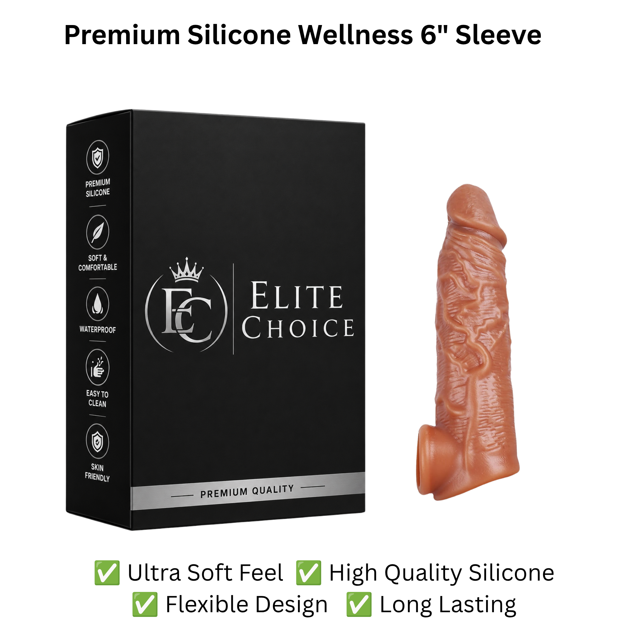 Silicone Sleeve – 6 Inch, Brown
