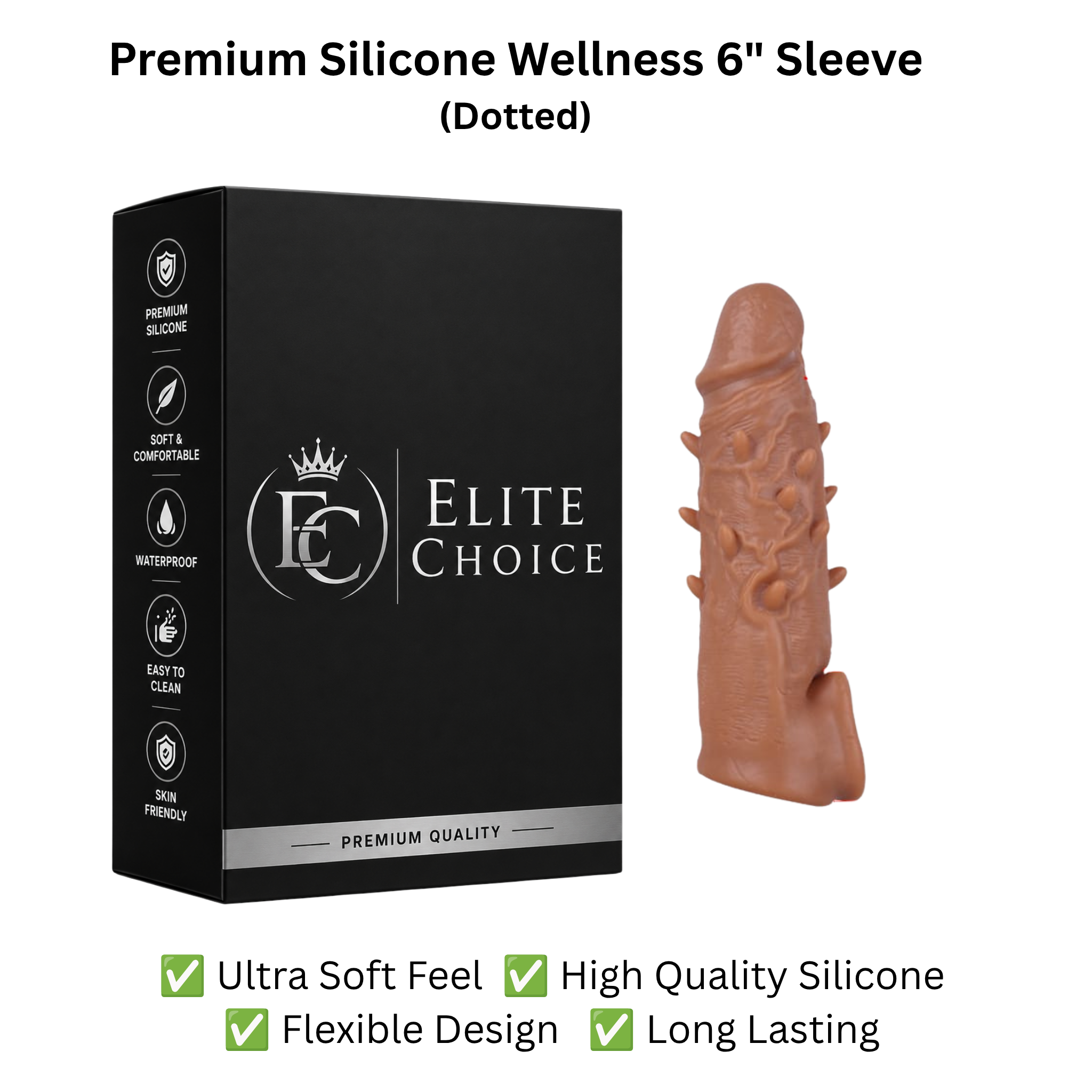 Silicone Dotted  Sleeve – 6 Inch